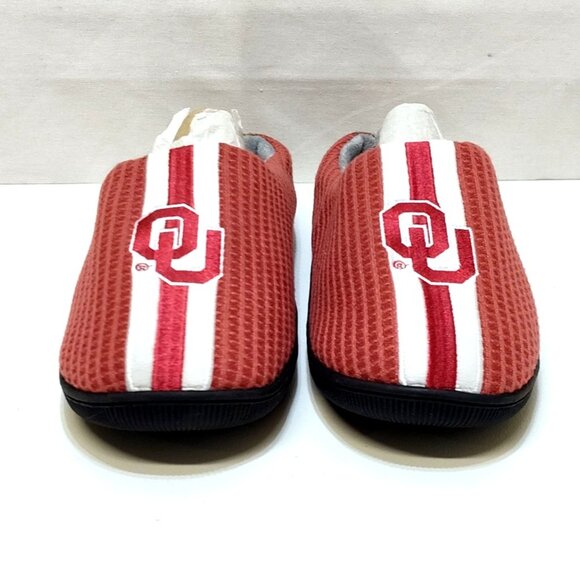 FOCO Oklahoma Sooners Team Stripe Memory Foam Slippers Faux Fur Men's L (11-12) - Picture 4 of 9